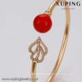 51763 Xuping wholesale two Heart-shaped elegant Pearl bangle for Wedding